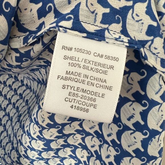 Joie Masha 100% Silk Elephant Print Tassel Blouse - Picture 3 of 9